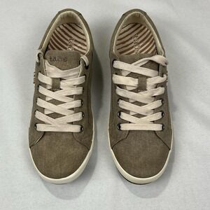 Taos Moc Star Women's Size 7.5‎ Khaki Canvas Shoes Sneakers Comfort